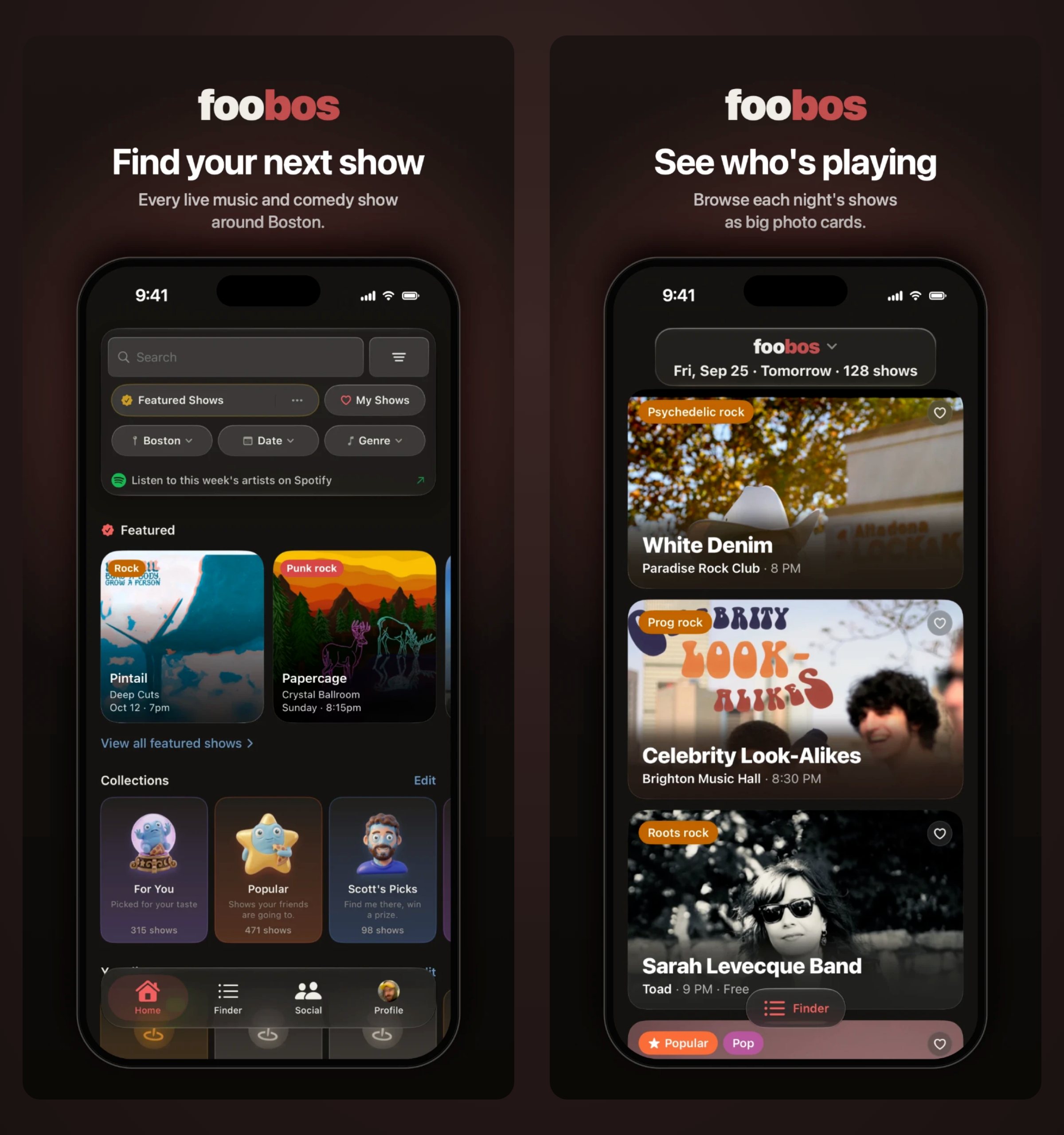 The new Home screen next to the finder showing big photo cards