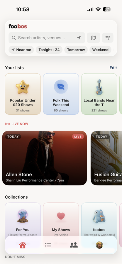 foobos iOS app screenshot